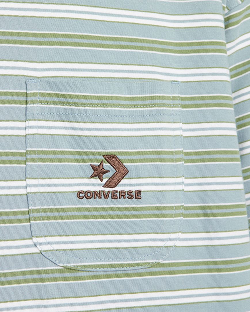 Camiseta Converse Listrado Star Chevron Pocket Masculino Stripes | PT E038T54